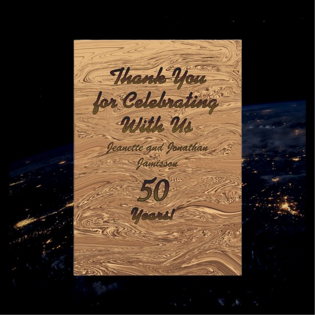 Golden Wedding 50th Anniversary Thank You Custom Card (Creator Uploaded)