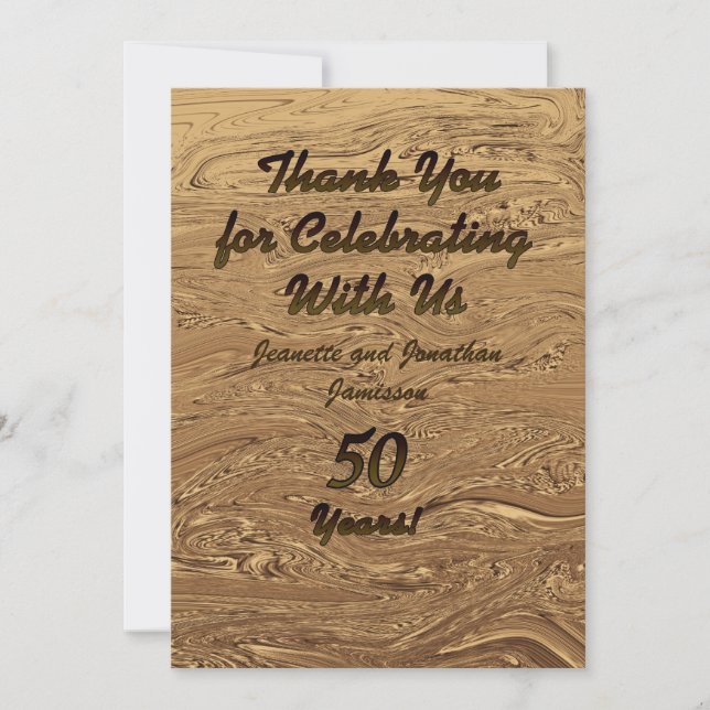 Golden Wedding 50th Anniversary Thank You Note  (Front)