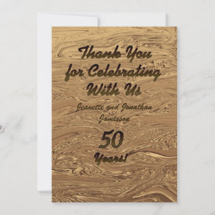 Golden Wedding 50th Anniversary Thank You Note  Card