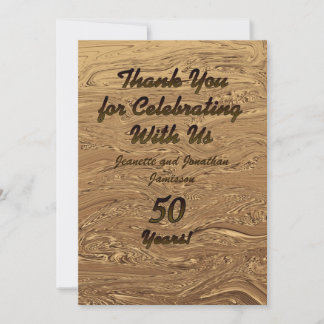 Golden Wedding 50th Anniversary Thank You Note Card