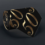 Golden Wedding 50th Birthday Anniversary Neck Tie<br><div class="desc">Faux Gold number 50 on Black Background,  Elegant Black and Gold Look Neck Tie,  Unique Anniversary Gift for 50th Birthday and Golden Wedding Anniversary</div>