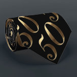 Golden Wedding 50th Birthday Anniversary Neck Tie<br><div class="desc">Faux Gold number 50 on Black Background,  Elegant Black and Gold Look Neck Tie,  Unique Anniversary Gift for 50th Birthday and Golden Wedding Anniversary</div>