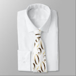 Golden Wedding 50th Birthday Anniversary Neck Tie<br><div class="desc">Faux Gold number 50 on White Background,  Elegant White and Gold Look Neck Tie,  Unique Anniversary Gift for 50th Birthday and Golden Wedding Anniversary</div>
