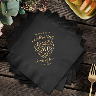 Golden wedding 50th Foil Stamped Napkins