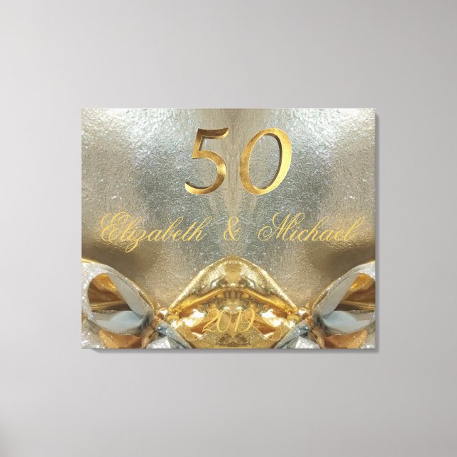 Golden Wedding 50th Wedding Anniversary Gold Canvas Print (Front)