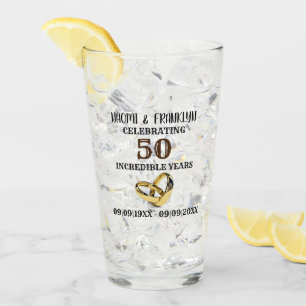 Golden Wedding Anniversary 50 years commemorative Glass