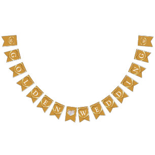 Golden wedding anniversary 50th photo bunting