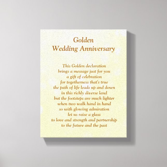 Golden Wedding Anniversary Canvas (Front)