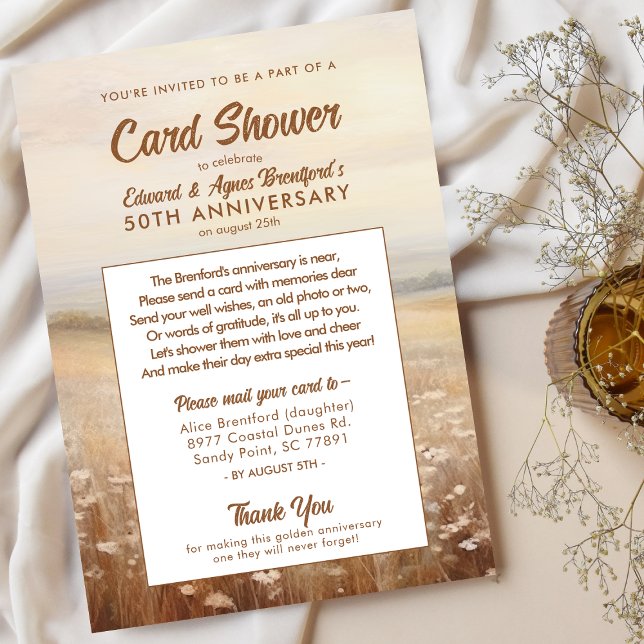 Golden Wedding Anniversary Card Shower Invitation (Creator Uploaded)
