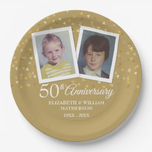 Golden Wedding Anniversary Childhood Photos Paper Plate