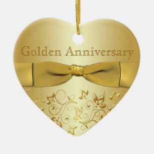 Golden Wedding Anniversary Christmas Ornament
