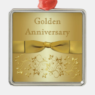 Golden Wedding Anniversary Christmas Ornament