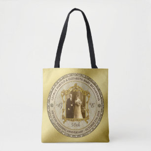 Golden Wedding Anniversary Classic Photo Frame Tote Bag