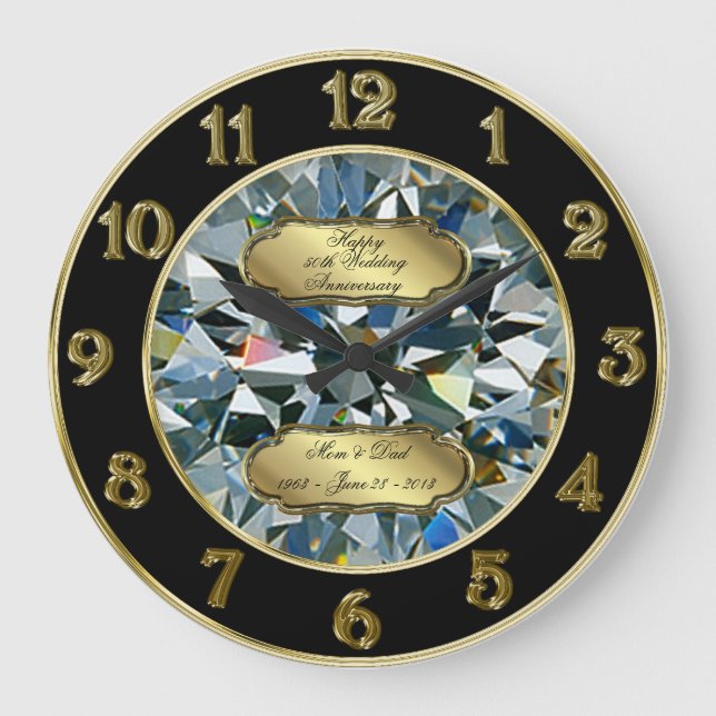Golden Wedding Anniversary Clock (Front)