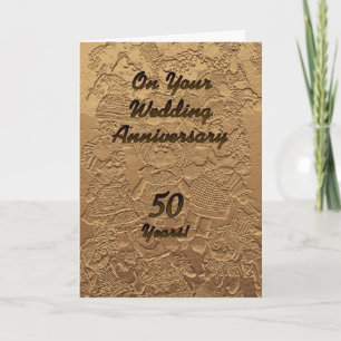 Golden Wedding Anniversary Congratulations Dolls Card