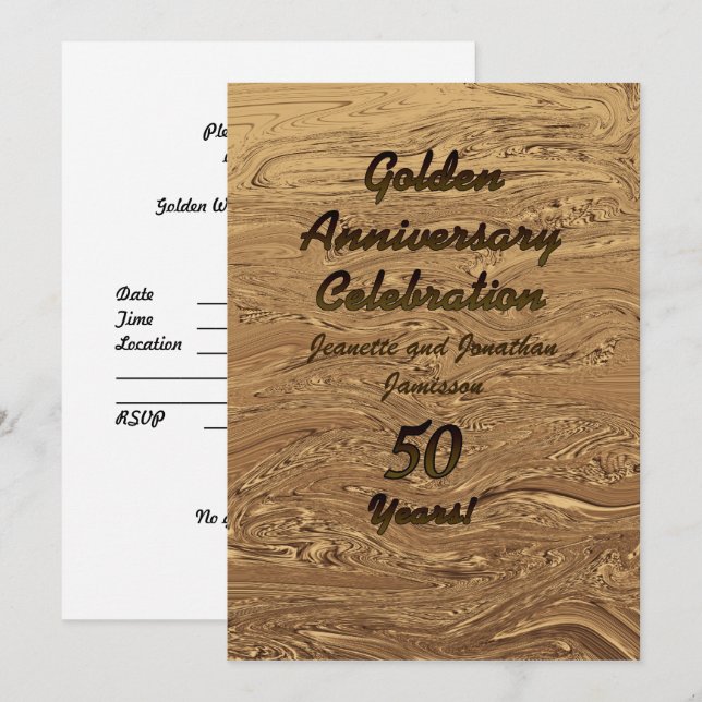 Golden Wedding  Anniversary Custom Invitation 50th (Front/Back)