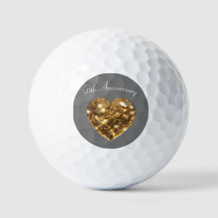 Golden Wedding Anniversary  Golf Balls