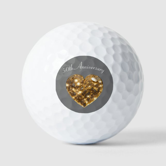 Golden Wedding Anniversary  Golf Balls (Front)
