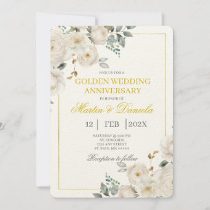 Golden wedding anniversary invitation