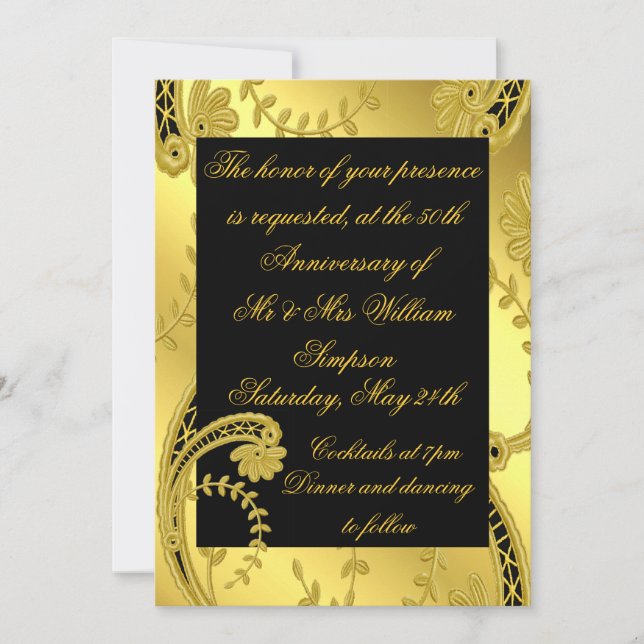 Golden Wedding Anniversary Invitation (Front)