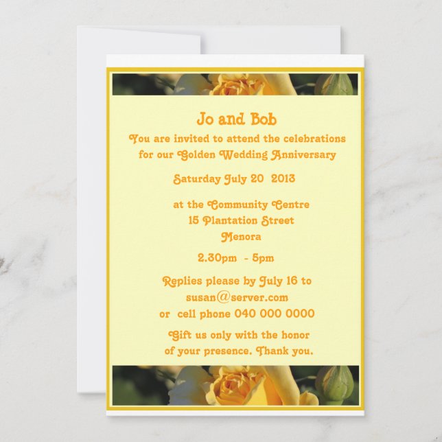Golden Wedding  Anniversary Invitation (Front)