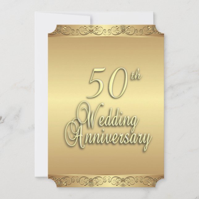 Golden Wedding Anniversary Invitation (Front)