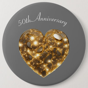 Golden Wedding Anniversary Invitation 6 Cm Round Badge