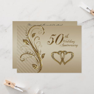 Golden Wedding Anniversary Invitation Card
