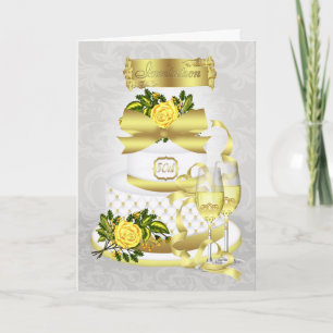 Golden Wedding Anniversary Invitation Card