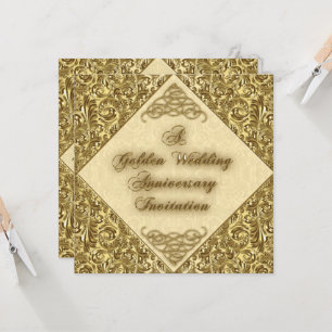 Golden Wedding Anniversary Invitation Card
