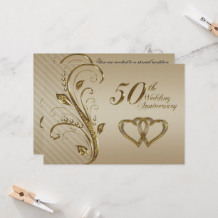 Golden Wedding Anniversary Invitation Card