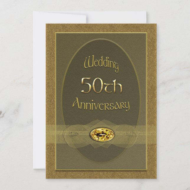 Golden Wedding Anniversary Invitations (Front)