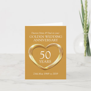 Golden wedding anniversary mom and dad card