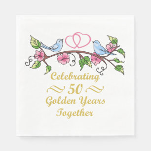 Golden Wedding Anniversary Napkin
