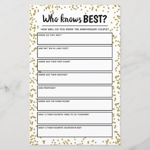 Golden Wedding Anniversary Party Game