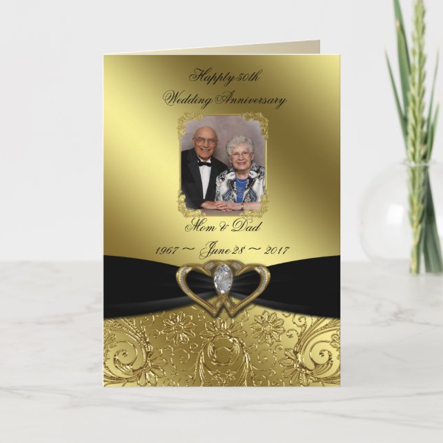 Golden Wedding Anniversary Photo Greeting Card (Front)