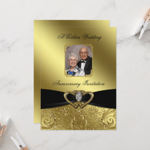 Golden Wedding Anniversary Photo Invitation
