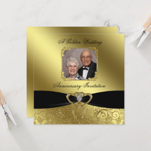 Golden Wedding Anniversary Photo Invitation