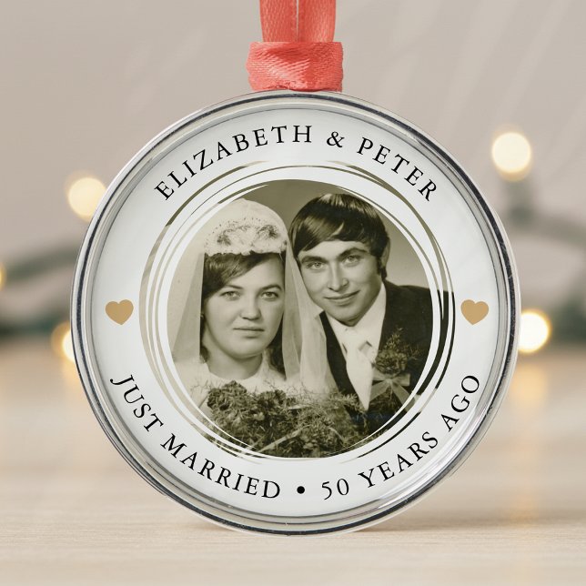 Golden Wedding Anniversary Photo Metal Tree Decoration (Creator Uploaded)