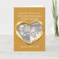 Golden wedding anniversary photo mum & dad card