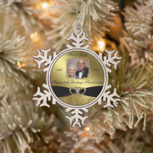 Golden Wedding Anniversary Photo Ornament