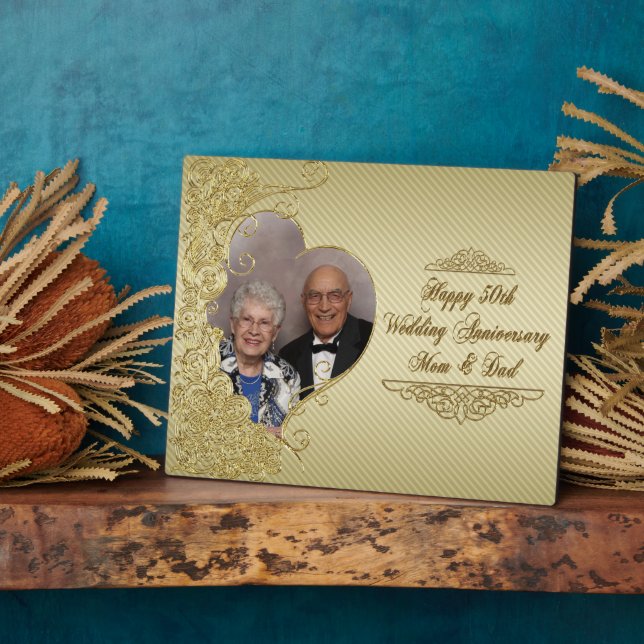 Golden Wedding Anniversary Photo Plaque (Side)