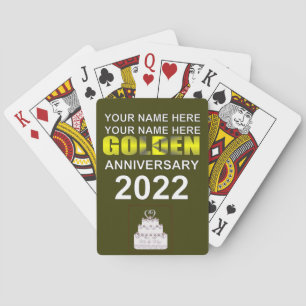 Golden wedding anniversary playing cards