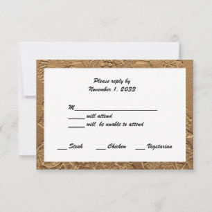 Golden Wedding Anniversary RSVP Cards Dolls/Blank