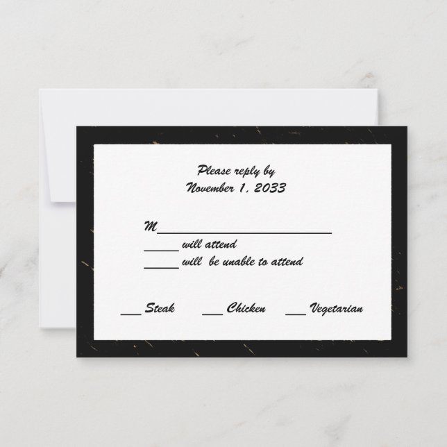 Golden Wedding Anniversary RSVP Cards Gold Specks (Back)