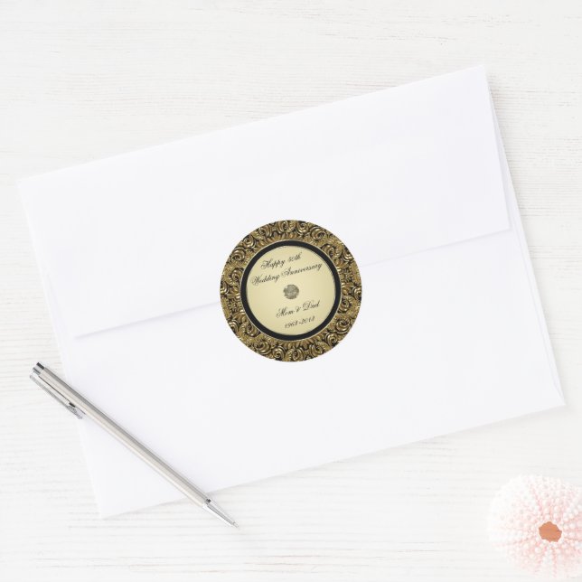 Golden Wedding Anniversary Sticker (Envelope)