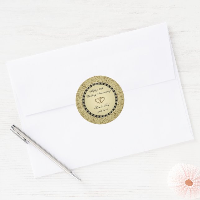 Golden Wedding Anniversary Sticker (Envelope)