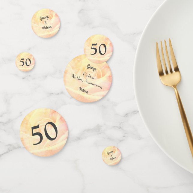 Golden Wedding Anniversary Table Confetti (Group)