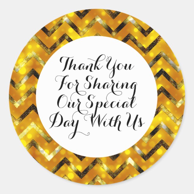 Golden wedding anniversary | Thank You Classic Round Sticker (Front)