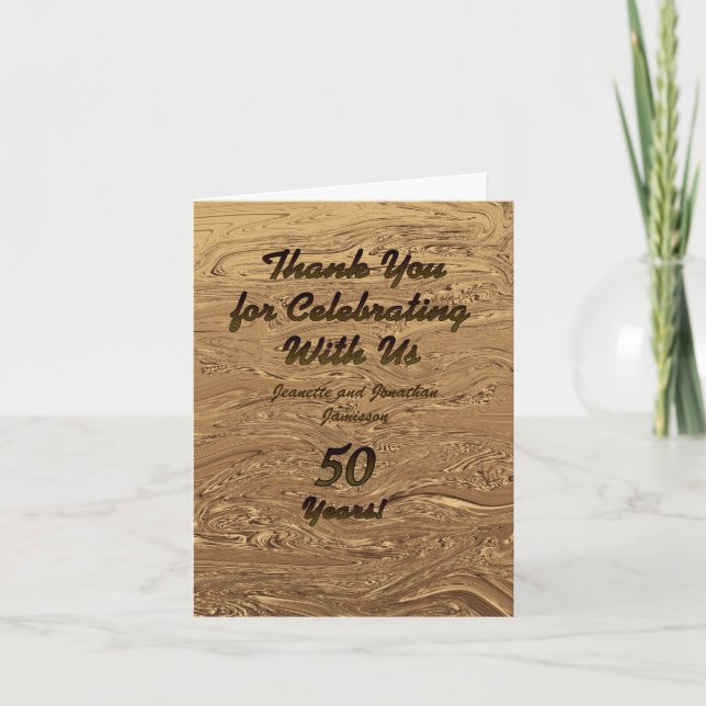 Golden Wedding Anniversary Thank You Note (Front)